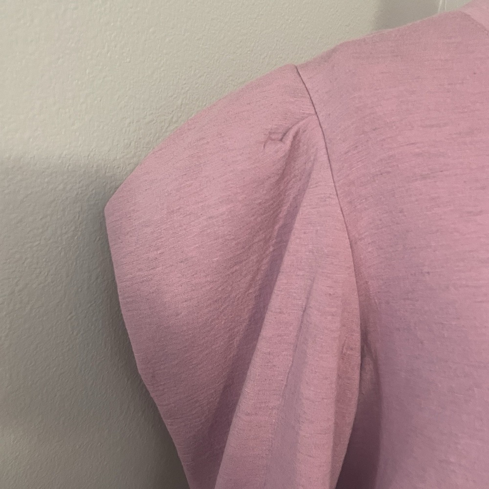 TED BAKER LONDON Womens Sz 5 (US 12) Puff Sleeve Sweatshirt Pink Heathered - Picture 12 of 14